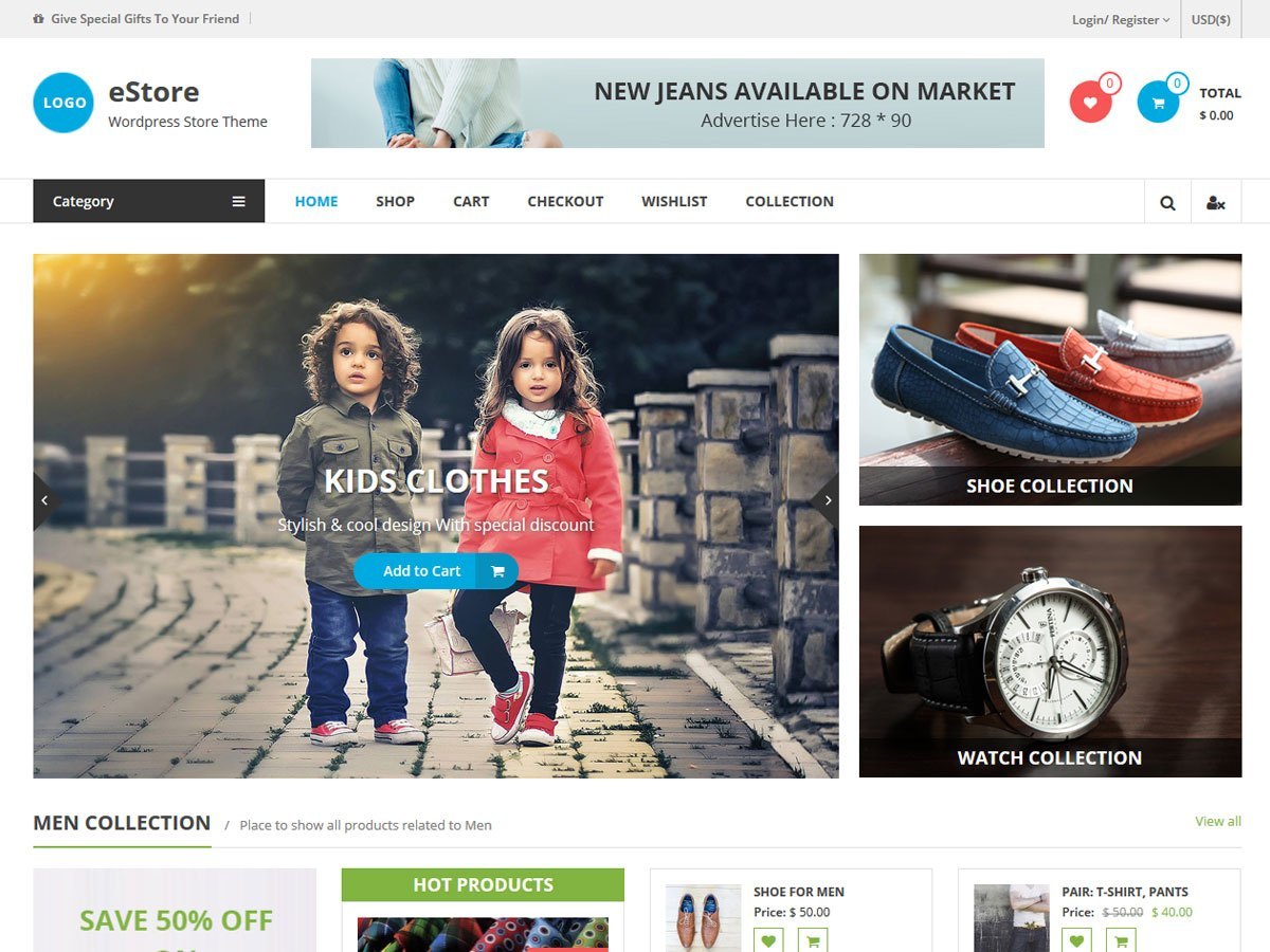 free wordpress themes estore