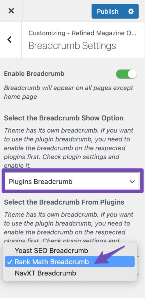 Refined Magazine Plugin Breadcrumb